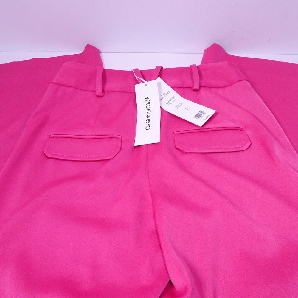 Veronica Beard Women's Saul Pant Hibiscus Satin Utility Wide Leg Pants 4 NWT 448 - Picture 11 of 12